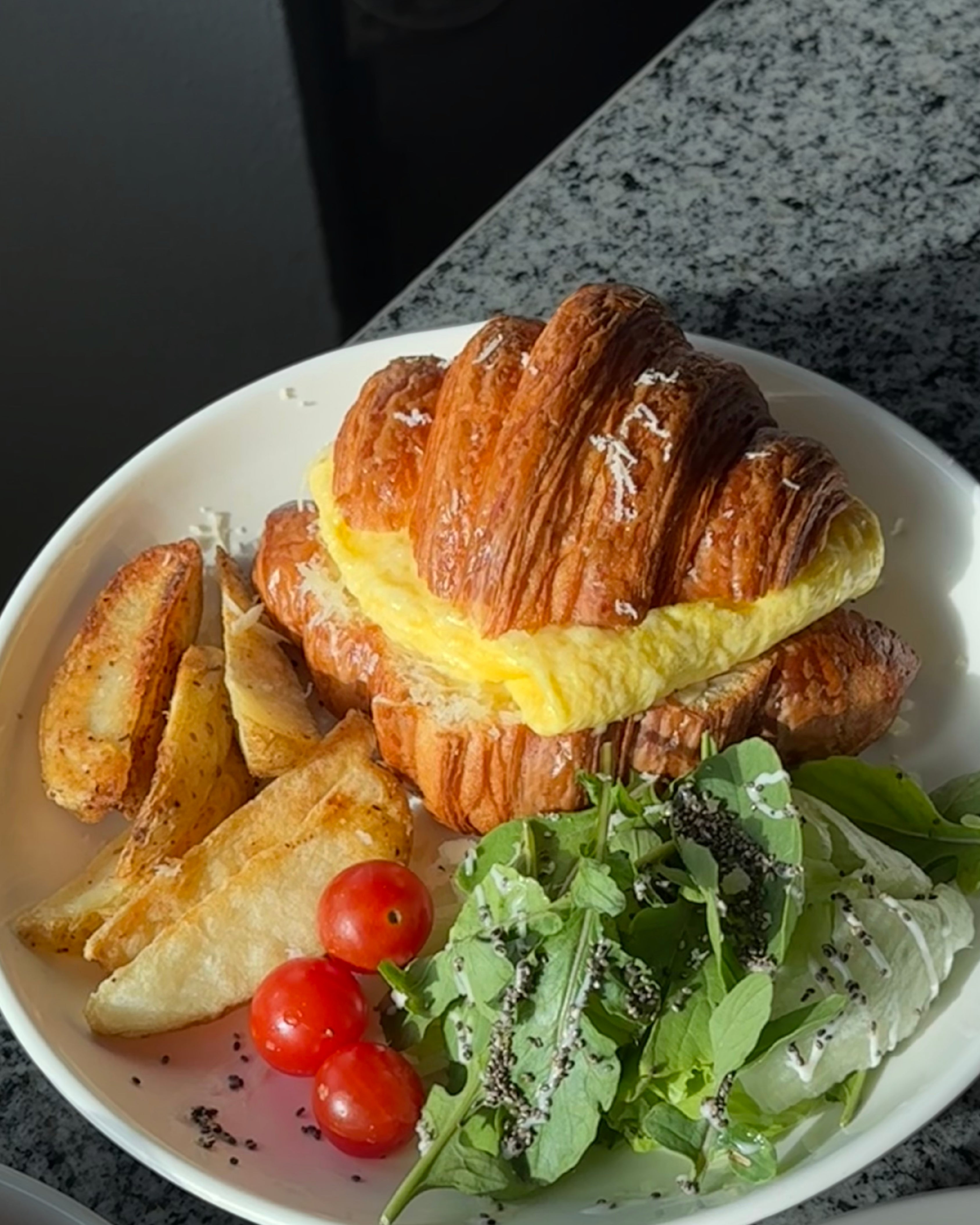 Cheese Omelette in Croissant